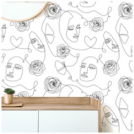 Floralplus Peel and Stick Wallpaper Boho Wallpaper Removable Renter Friendly Wallpaper for Bedroom Bathroom Stick on Floral Wallpaper for Home Decor 17.7 in x 118 in