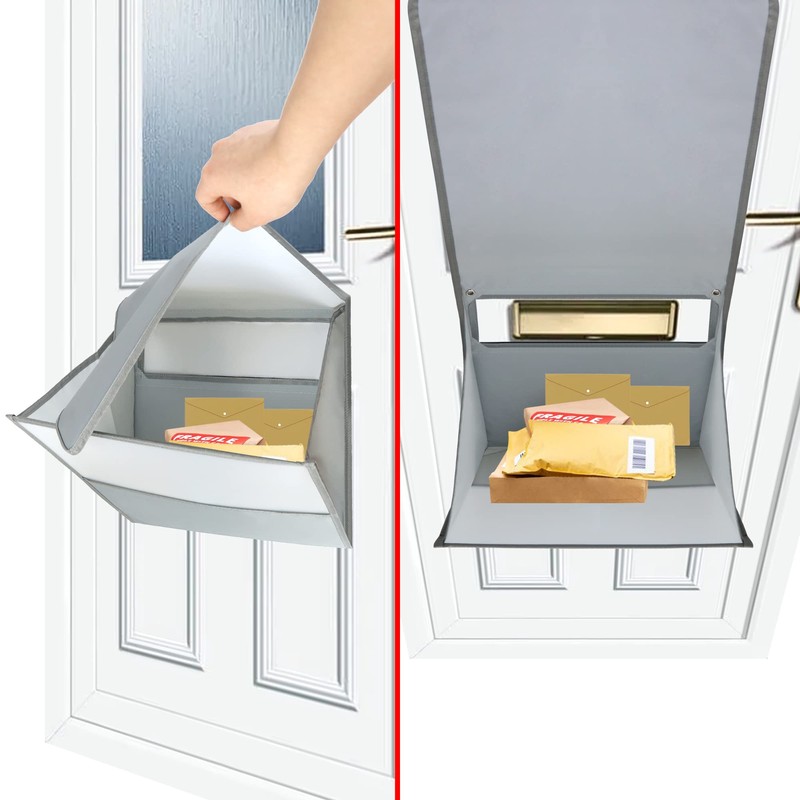 Mail Slot Catcher for Door Mail Slot, Grey Mail Catcher