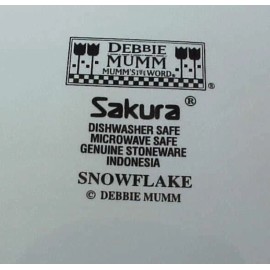 Debbie Mumm Set of 2 ~ NEW ~ Sakura Debbie Mumm SNOWFLAKE 8" Salad/Dessert Plates