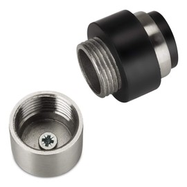 4 x So-Tech® Door Stops DUST Brushed Stainless Steel Diameter 35 mm Height 45 mm for Floor and Wall Mounting