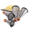 Cone Parmesan Cheese Grater - Stainless Steel Triple Function Wood