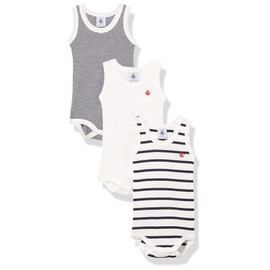 Petit Bateau A02EI, Body senza maniche (Pacco da 3) Unisex - Bimbi 0-24, Variante 1, 6 mesi
