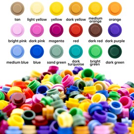 HIUME XXL Mosaic Dots Set - 1040 Colourful Round Building Blocks for Children DIY Pixel Art, Compatible with Dot Plates, Mini Pegstones Creative Supplement Set