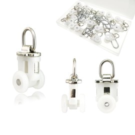 TSBSHum 20 Pack Ceiling Roller, Sliding Curtain Gliders with Wheels, Ideal for Curtain Tracks for Ceiling and Room Divider