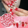 200 Pcs Red Bow Nail Charms, 3D Bows Bow Tie