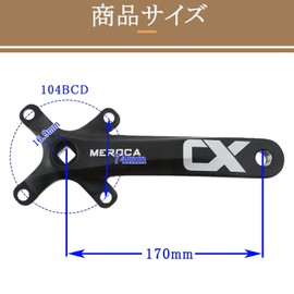 Etermeta Bicycle Crankset BCD104mm Aluminum Alloy Crank Road Bike Mountain Bike General Car (38T)