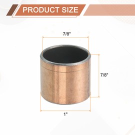 sourcing map 3 Pcs Sleeve Bearing 7/8" Bore x 1" OD x 7/8" Length Plain Bearings Wrapped Oilless Bushings Self-Lubricating Bushings for Sliding Parts of Machinery