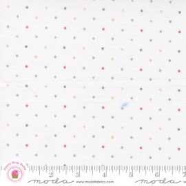 Moda COUNTRY ROSE 5175 11 White Multi Polka Dots LELLA BOUTIQUE Quilt Fabric - By the Half-Yard