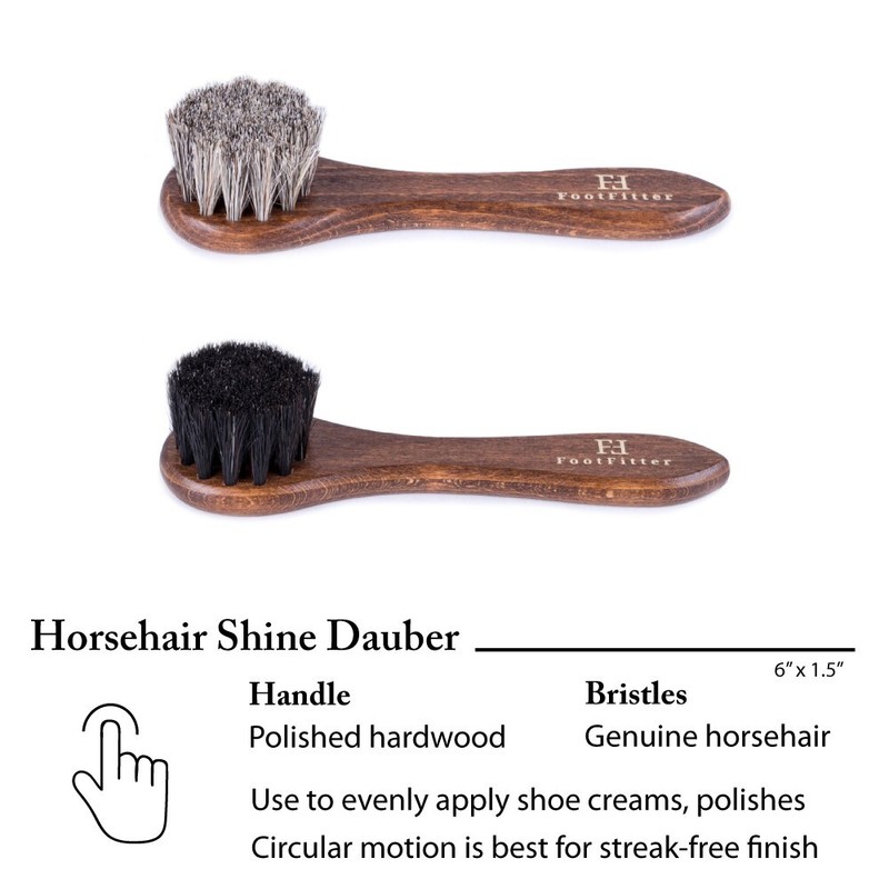 FootFitter Essential Shoe Brush Set, 6 Piece Brush Set with