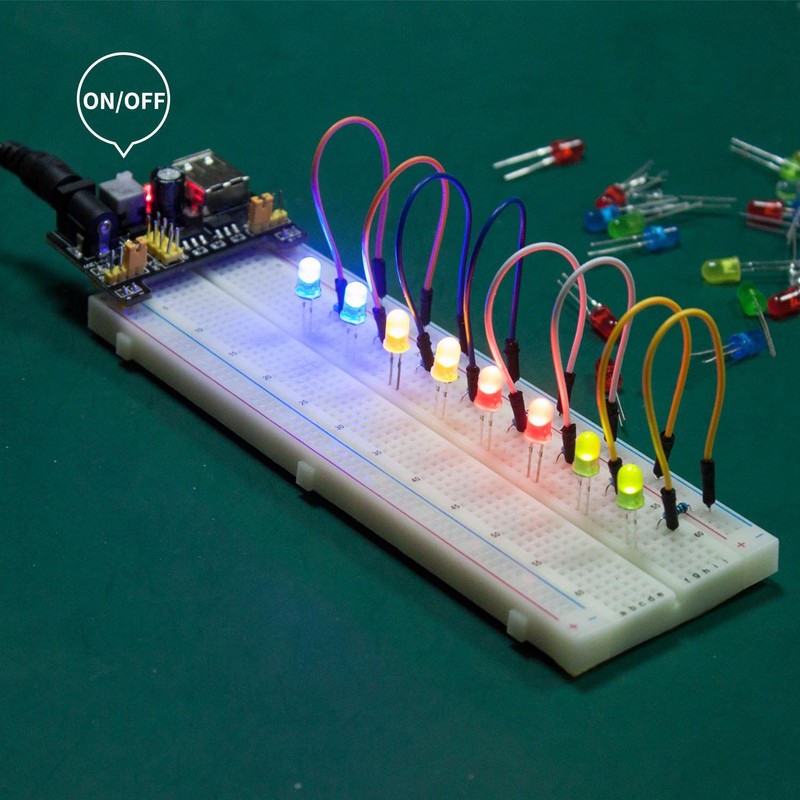 Miuzei Electronics Component Fun Kit with Supply Module, Jumper Wire,