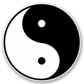 2 x 30cm/300mm Chinese Yin Yang Window Cling Sticker Car Van Campervan Glass #4396