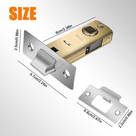 XTDMJ Pack of 4 Door Latch Chrome Tubular Latch 65mm, Tubular Door Latch Internal Door Latch for Kitchen, Bathroom, Door Barrel Compatible with Various Door Lock Handles