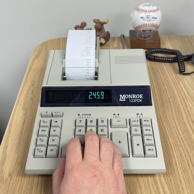 Monroe 122PDX Medium Duty Printing Calculator with Extra Large Plus