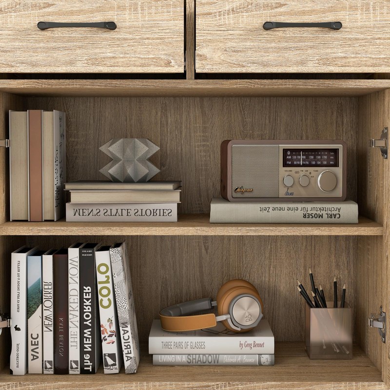 Panana Sideboard 2 Drawers 2 Doors Entryway Storage Cabinet Living