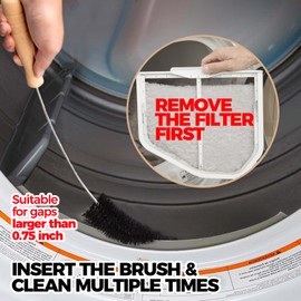 Holikme Dryer Vent Cleaner Kit Clothes Dryer Lint Brush Vent Trap Cleaner Home Essentials Long Flexible Vacuum Brush,Crevice Gap Cleaning Tool Brush