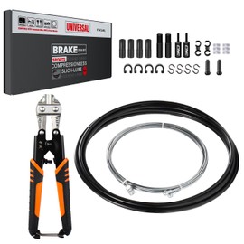CNCLOL Bicycle Brake Cable Set, Bicycle Brake Cable Front/Rear with Cable Scissors, Universal Bicycle Brake Cable, 2500 mm, Bowden Cable, Inner Cable with Oil Hose, 3000 mm Set for Road Bike, MTB,