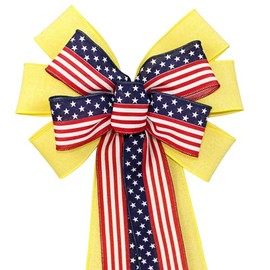 Military Support Troops Patriotic Flag Wreath Bow