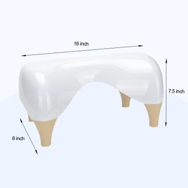 STARWISH Toilet Stool for The Bathroom, Squatting Position Helps Improves Bowel Health & Relieves Constipation 7.5" Wood/White (Wood)