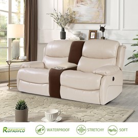 ROFASVCO 100% Waterproof Recliner Middle Console Cover Fleece Stretch Reclining Sectional Couch Covers L Shape Recliner Sofa Cover Washable Center Console Slipcover Protector (1 Console, Dark Brown)