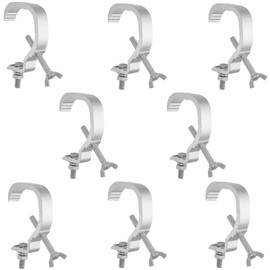 KOHAND 8 Pack Stage Light Clamp Hook, Aluminum Alloy Truss C-Clamp, Heavy Duty Stage Lights Truss Clamp for DJ Lighting Par Lights, Fit for 1.18-2 Inch OD Tube/Pipe, Silver