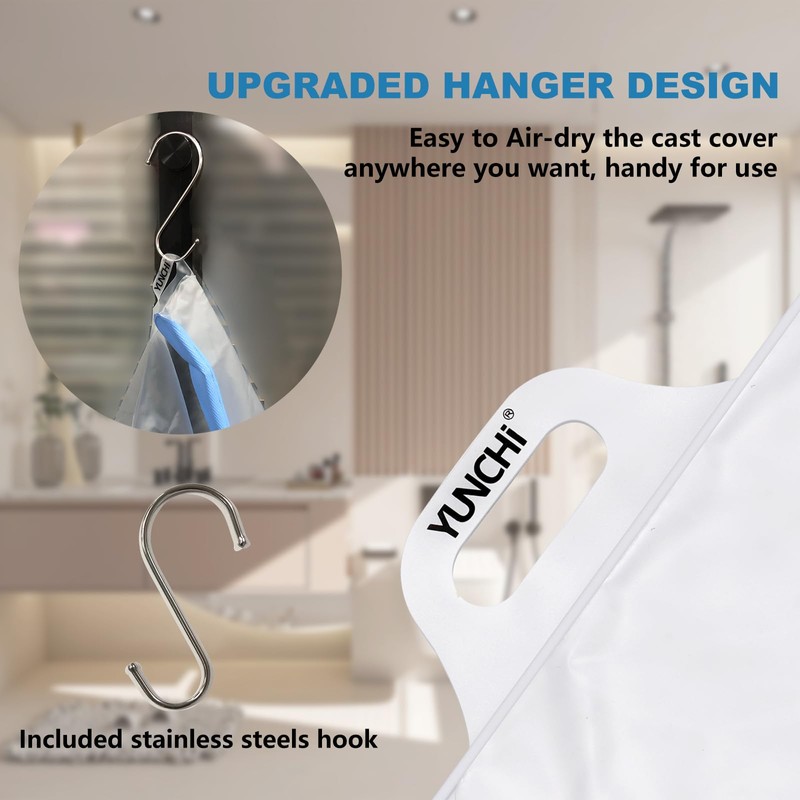 YUNCHI Upgraded Extra Wide Full Leg Cast Cover for Shower