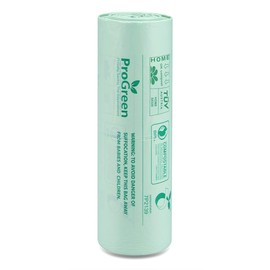 ProGreen 100% Compostable Bags 2.6 Gallon, 300 Count, Extra Thick 0.71 Mil, Small Compost Kitchen Trash Bags, Food Scraps Yard Waste Bags, Compost ASTM D6400 BPI and TUV Austria Certified