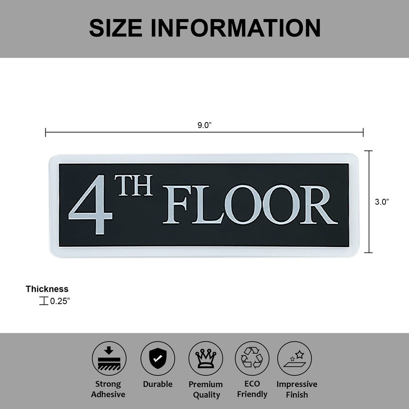 Floor Sign for Wall, Clear Acrylic with Black Plastic, Durable,