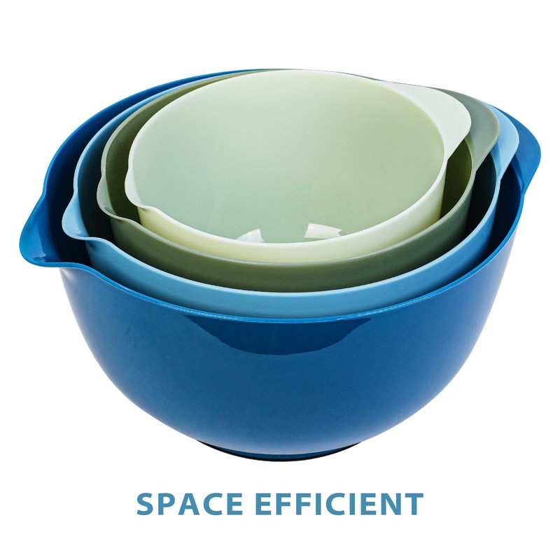 BoxedHome Classic Mixing Bowl Set, BPA Free Plastic, Microwave and