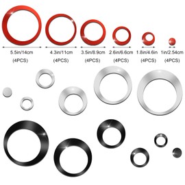 Trinkrittey 72 Pcs Bedroom Decor Wall Stickers Acrylic Circle Mirror Removable Round Dots Mirror Wall Decoration Wall Decals Murals for Living Room Bedroom Home Decoration (Silver Red Black)