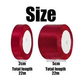 2 Roll Satin Ribbons, Gift Packaging Ribbons, Items Decorative Ribbons, Suitable for Gift Boxes, Bouquets, Cakes