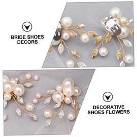 IWOWHERO 1 Par Zapato Hebilla Flor Clip De Cordones De Rhinestone Bridal Shoe Heblas Clips Tacones Para Mujer Decorativo Clips De Zapato Encanto Boda Aleación Novia
