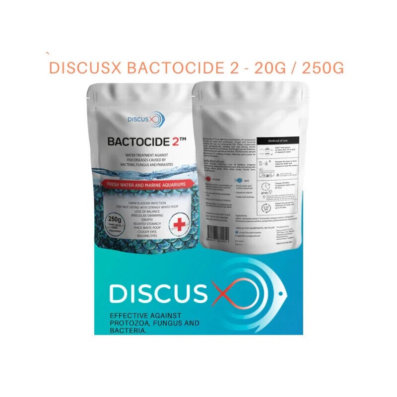 DISCUS X - BACTOCIDE 2 -20G - DISCUS FISH -NATURAL