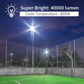 Onfochmy 400W LED Flood Light, 40000LM Super Bright Outdoor Security Lights with Wider Lighting Angle,6000K Daylight White, IP66 Waterproof Outdoor Lighting for Garage, Garden, Yard, Parking Lot