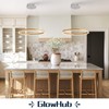 Ring Chandelier LED Wood Grain Round Chandeliers Modern Farmhouse Pendant