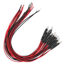 50Pcs LED Lights Emitting Diodes Pre Wired Prewired Round Head Single Flashing Model 12VPurple Light