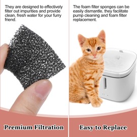JIYIN 30 PCS Replaced Foam Filters, Pet Fountain Replacement Filters Cat Water Fountain Filters Foam Filters for Eversweet 3 Pro/Solo 2/Solo SE Compatible with Wireless Pump Pet Water Fountain
