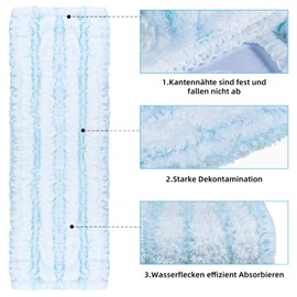 Set of 3 Mop Cover Replacement Parts for Leifheit Profi XL Micro Duo / Profi XL Cotton Plus All Handle Floor Mops, Microfibre Replacement Cover for All Floors, Efficient Water Absorption, Strong