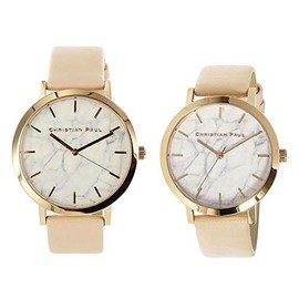 Christian Paul MR-07MRL-02 Pair Watch, 1.7 inches (43 mm), 1.4 inches (35 mm), Baby Pink