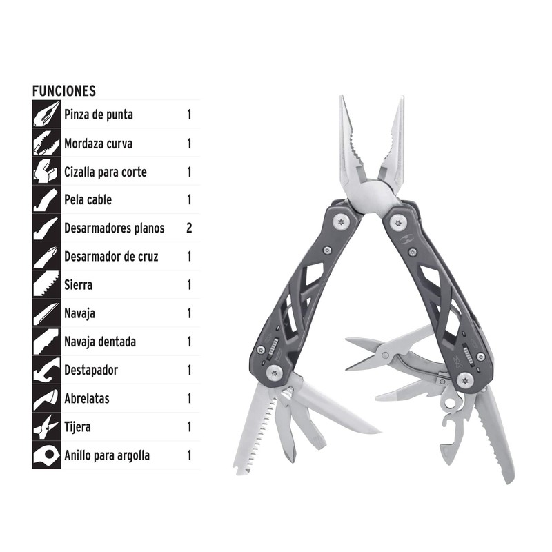 Truper NAMU-100, Multiherramienta con 14 funciones