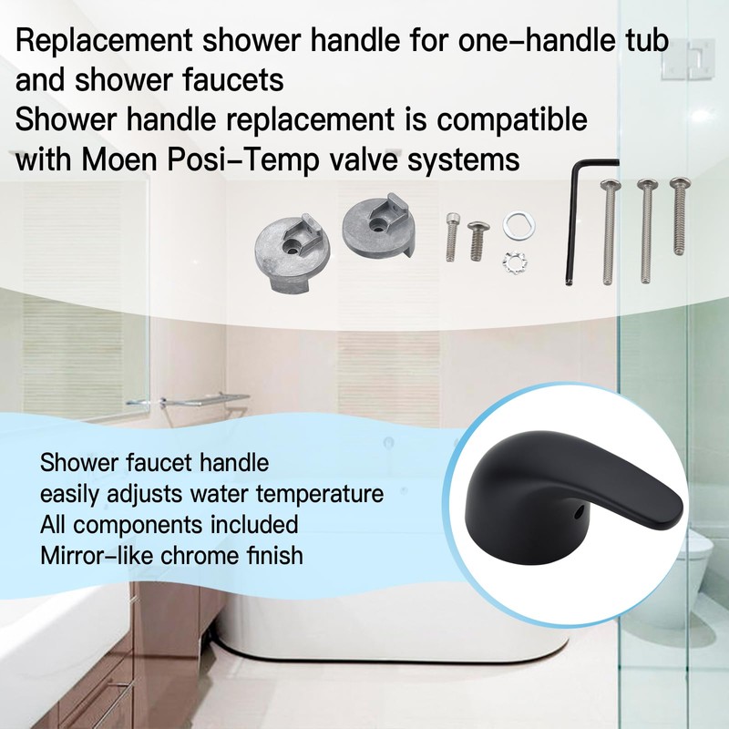 Shower Handle Replacement (100657) for Moen Lever Shower Handle, Compatible