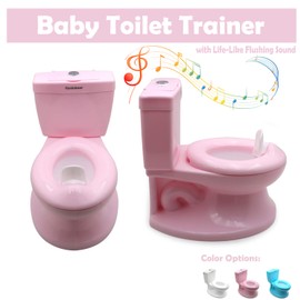 SMT- Baby Kids Portable Pink Realistic Toddler Potty Training Toilet w/Flushing Sound Baby Chair Seat Kid [P/N: ET-BABY004-PINK]