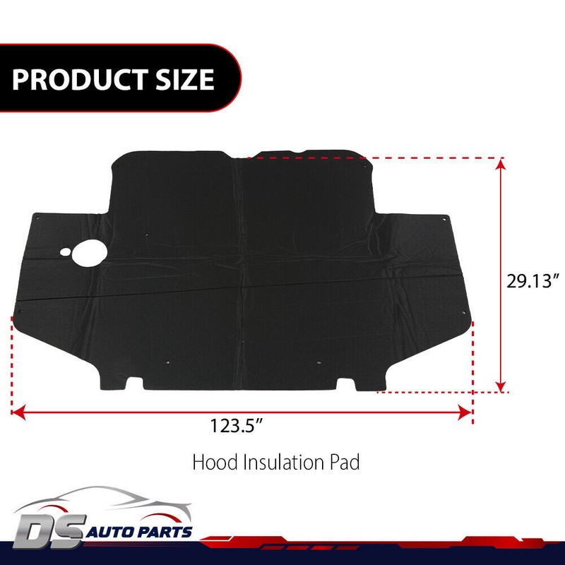ds-auto-parts Hood Insulation Pad 1/2" With Clips Fit For 1995-2000