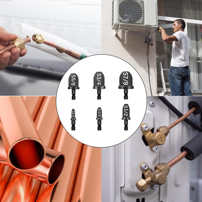6Pcs Swaging Tool HVAC, Air Conditioner Copper Tube Swage Expander,