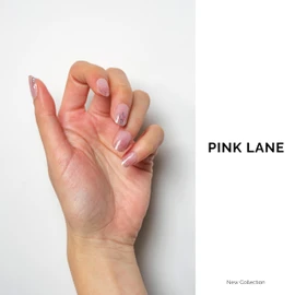 NAILOG Semi-cured Gel Nail Stickers (34 Pieces), Nail Seal Hardening Type, Long Lasting, Salon Quality, Nail Stickers, Nail Kit, Beautiful Gloss, Pink, Art Design, Winter | Pink Lane