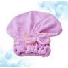 minkissy Microfiber Fleece Dry Hair Cap Butterfly Knot Princess Hat
