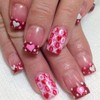 24Pcs Heart Fake Nails Valentines Press on Nails Short Square