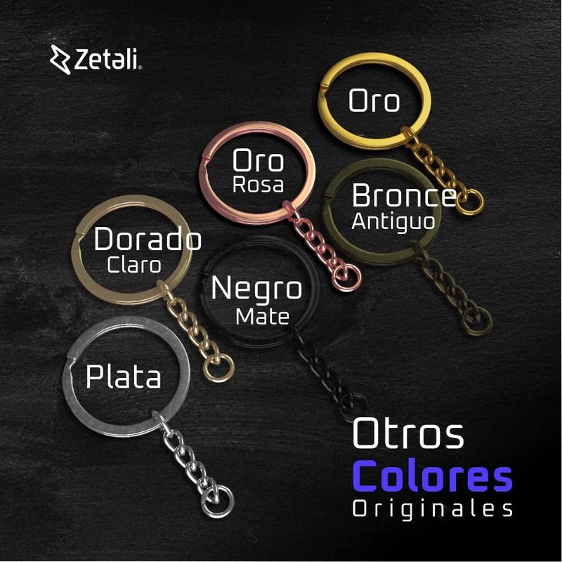 100 Argollas Planas para Llavero de 3CM de diámetro, Herraje
