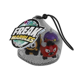 Freak Marbles Drawstring Mesh Bag, 3 Marbles with Their Designs to Play, Collect, Play and Share, Monster Marbles for Children from 4 Years