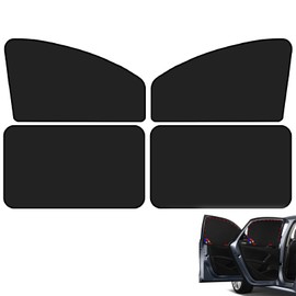 Pack of 4 Magnetic Car Sun Protection, Sun Protection Car Curtain with UV Protection, Privacy Screen Car, Car Window Blackout, Sun Protection Car Children Universal for Car, Truck, SUV (Black)