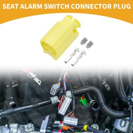 Partuto 2 Pin Seat Alarm Switch Connector Plug - Car Female Wire Terminal Connector - for Nissan for Lexus Plastic Yellow - 1 Set